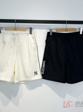25新款MLB情侣短裤男女NY小标复古学院风梭织五分运动裤3ASMV0153