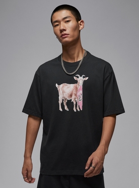 Jordan25新款Nike耐克短袖男子山羊印花纯棉圆领运动T恤IF0787