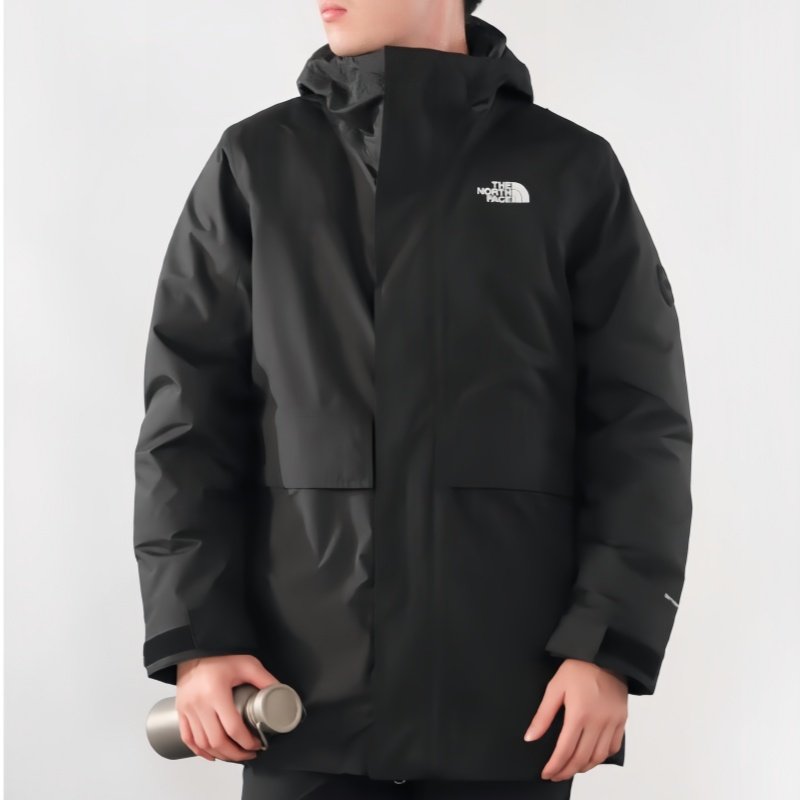 25新款TheNorthFace北面冲锋衣男防水羽绒三合一鹅绒保暖外套8FKW