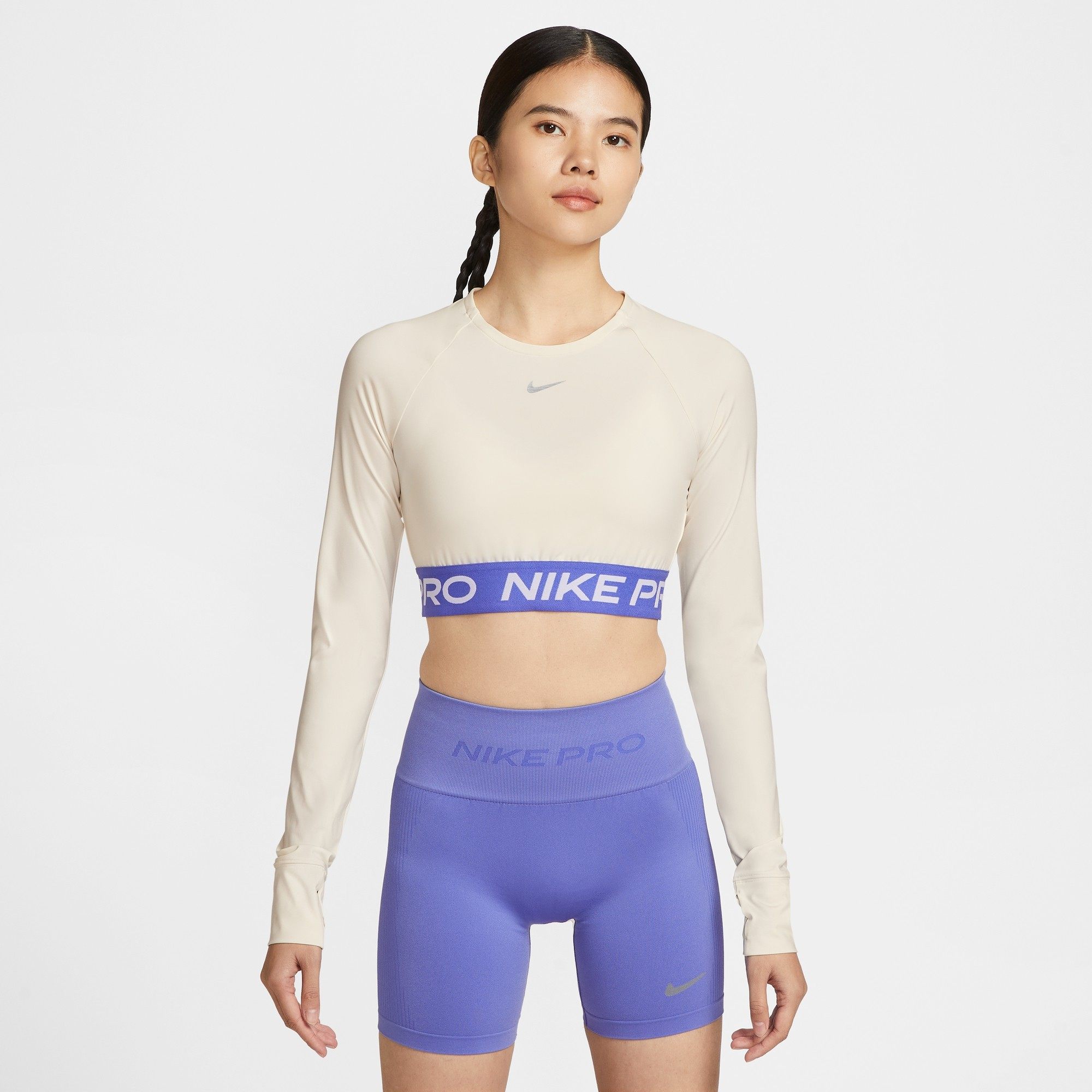 26新款Nike耐克女子长袖PRO DRI-FIT速干短款紧身运动T恤IQ3948