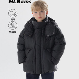 MLB儿童羽绒服男女童NY刺绣钻石老花鹅绒保暖棉服外套7ADJMD646