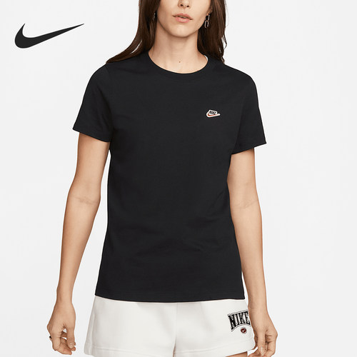 Nike耐克女子小标刺绣纯棉短袖