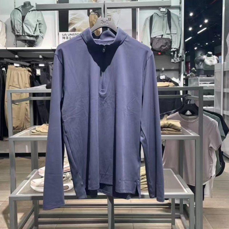 25新款UA安德玛长袖男子1/4拉链套头衫训练速干运动T恤1387905