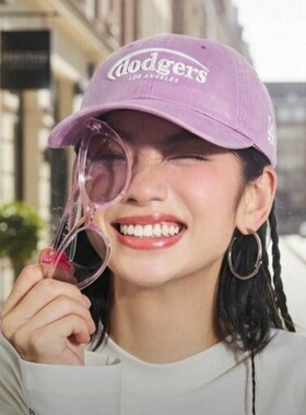 26新款MLB情侣棒球帽男女NY复古字母学院风软顶鸭舌帽3ACPV076N