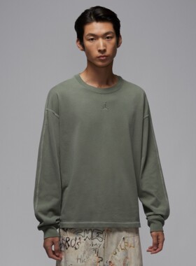 Jordan26新款Nike耐克男子长袖纯棉圆领厚实休闲运动T恤IF1830