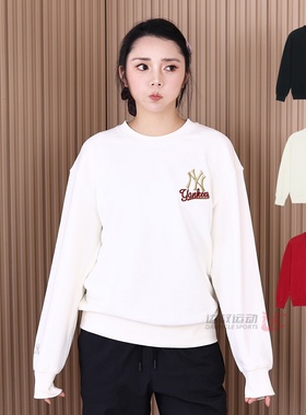 26新款MLB情侣卫衣男女新年系列NY刺绣圆领运动套头衫3AMTQ0261