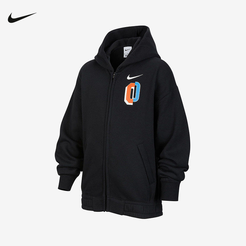 26新款Nike耐克大童外套男女童加绒连帽开衫卫衣运动夹克IO7912