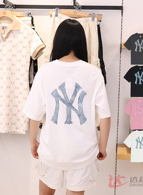 25新款MLB情侣短袖男女NY老花做旧大标速干凉感运动T恤3ATSM0953