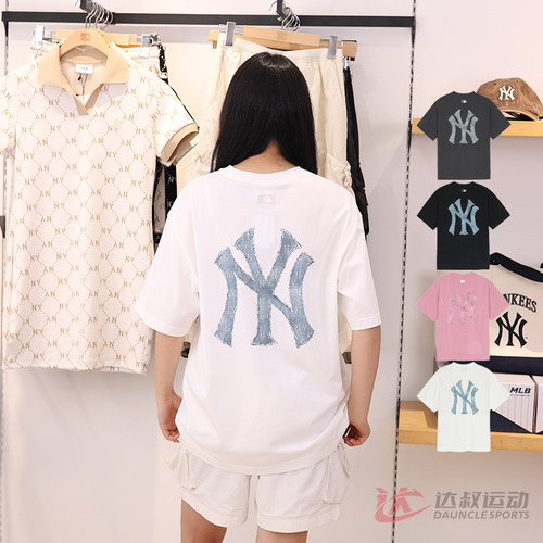 MLB情侣NY老花做旧速干凉感短袖