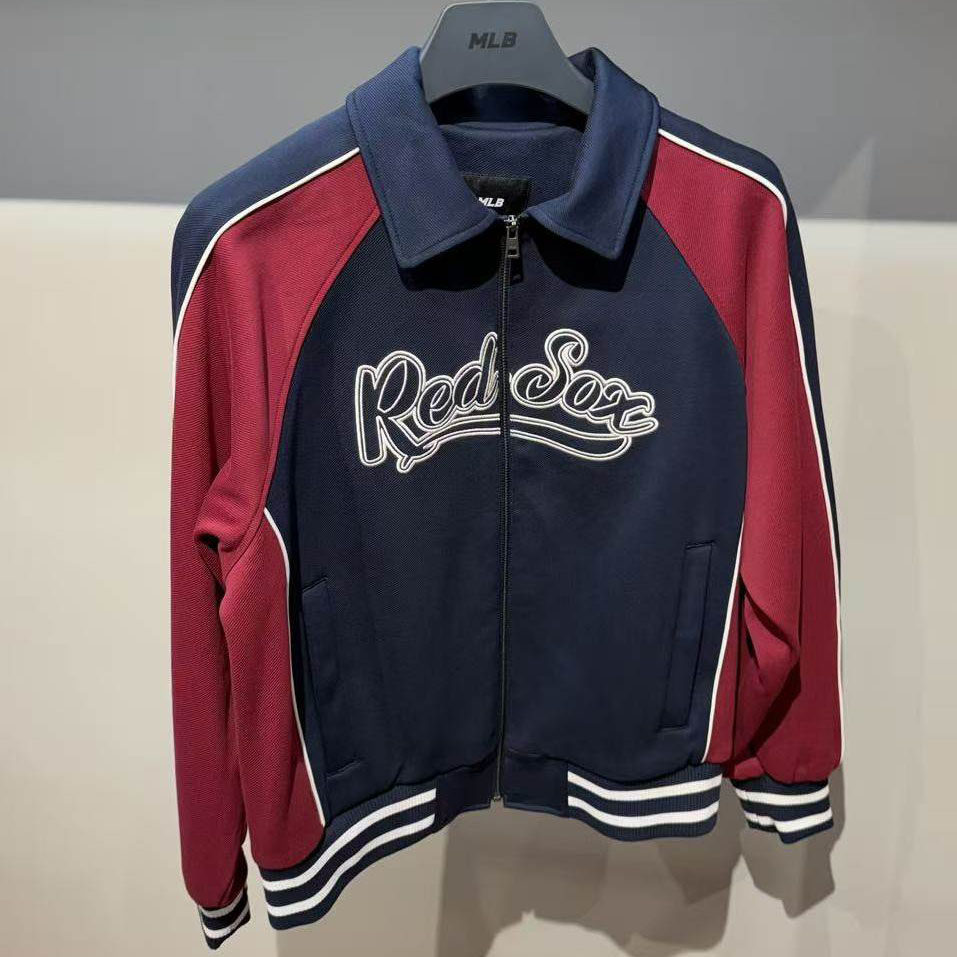 26款MLB棒球服男女翻领撞色外套