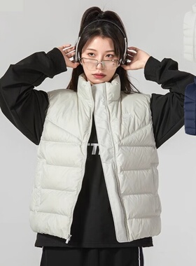 24新款NIKE耐克女子刺绣羽绒马甲无袖立领运动保暖外套FZ1104