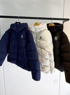 25新款MLB情侣羽绒服男女NY防水防泼水连帽运动棉羽外套3ADJB2156