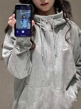 24新款Nike耐克外套男女运动休闲卫衣夹克训练连帽拉链开衫BV2649