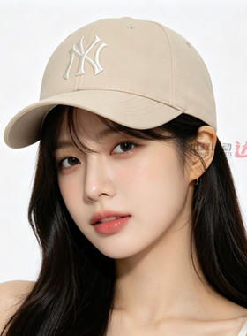 26新款MLB情侣棒球帽男女NY复古刺绣大标硬顶休闲鸭舌帽3ACPB336N