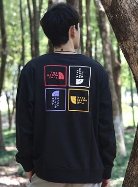 25新款TheNorthFace北面情侣卫衣男女户外印花宽松休闲套头衫8F0T