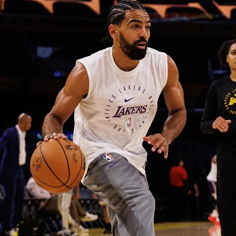 25新款Nike耐克男子背心洛杉矶湖人队NBA速干无袖运动T恤HF1964