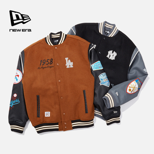 25新款NewEra纽亦华MLB棉服男女复古棒球服羊毛运动夹克14726752