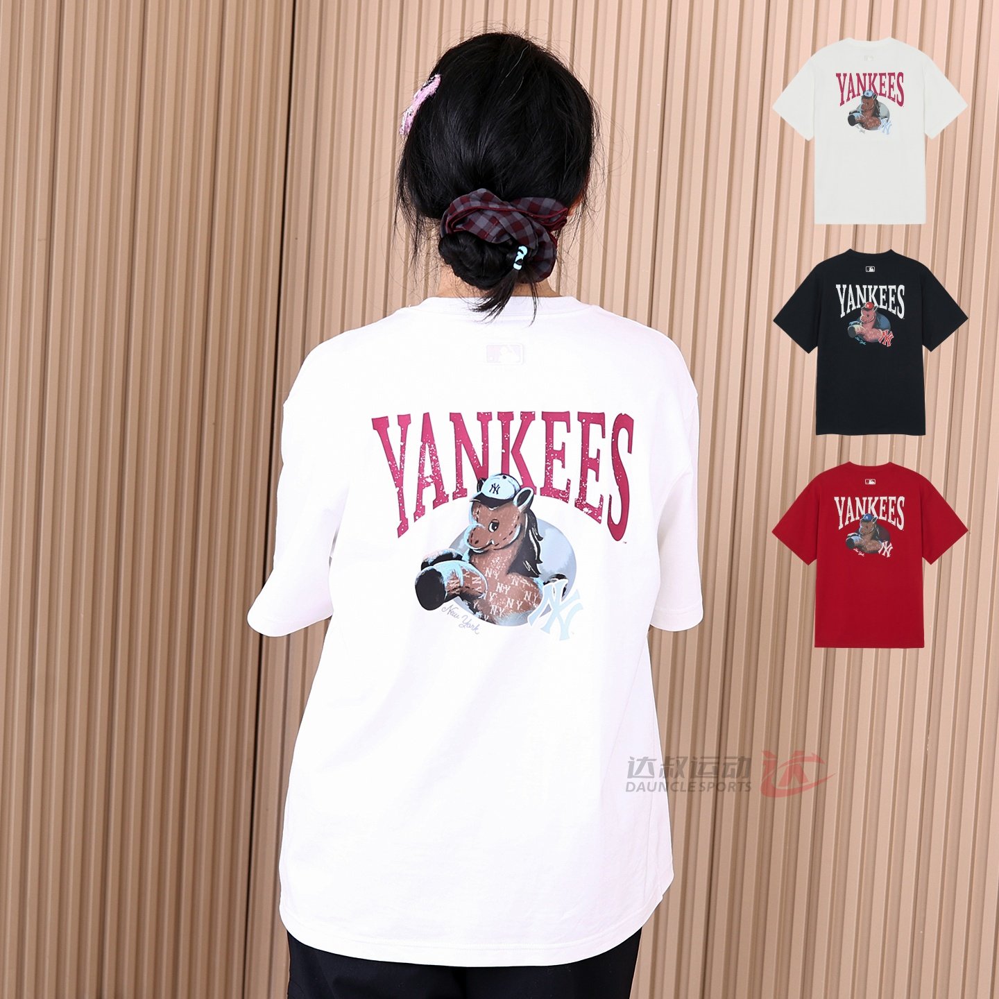 26新款MLB情侣短袖男女NY马年印花防晒宽松休闲运动T恤3ATSQ0161,运动服/休闲服装,运动T恤,淘宝优惠券,粉丝福利购,淘宝优惠卷