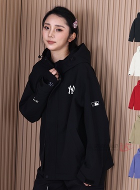 26新款MLB情侣冲锋衣外套男女NY防水防污三防运动夹克3AWJB0161