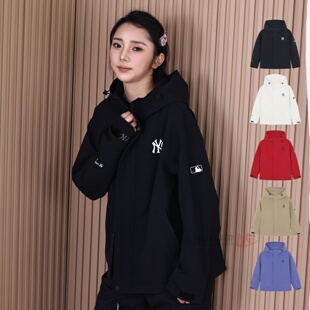 26新款MLB情侣冲锋衣外套男女NY防水防污三防运动夹克3AWJB0161