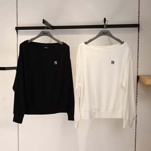 26新款 3FMTB1161 MLB运动卫衣女子NY小标斜肩宽松休闲针织套头衫