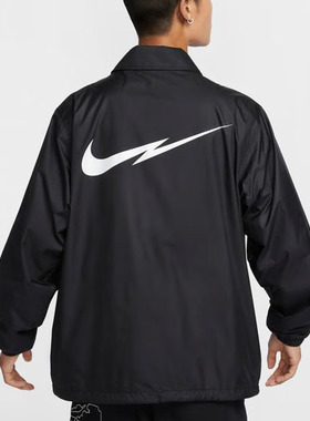 24新款Nike耐克男子外套后背大勾复古翻领梭织休闲运动夹克FZ0801