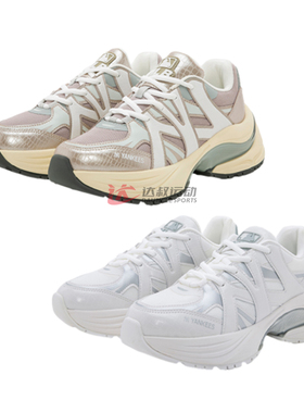 24新款MLB情侣老爹鞋男女NY网面厚底增高跑鞋休闲运动鞋3ARNPDL4N