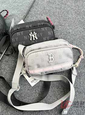 25新款MLB情侣斜挎包男女NY老花满印可调节单肩包运动包3ACRM045N