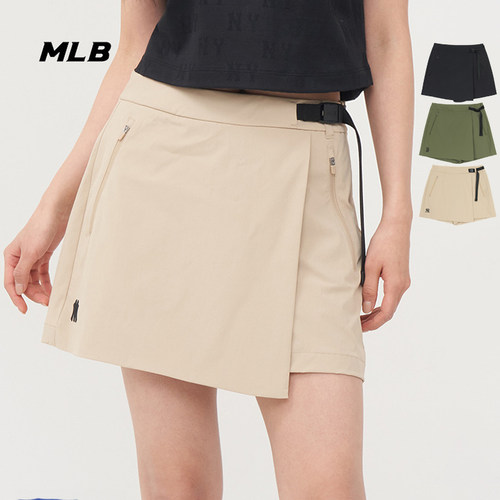 MLB女款NY小标纯色工装裙裤短裙