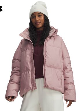 25新款UA安德玛女子羽绒服热冬系列短款连帽运动棉羽外套6001001