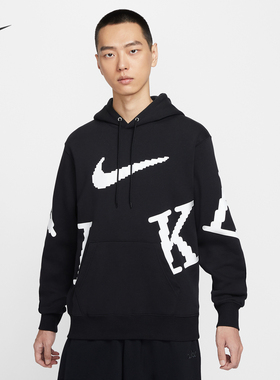 25新款Nike耐克男子卫衣大标印花加绒连帽针织运动套头衫IH4259