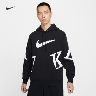 25新款Nike耐克男子卫衣大标印花加绒连帽针织运动套头衫IH4259