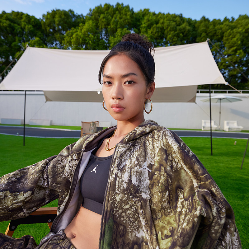 25新款Jordan乔丹外套女联名加绒保暖宽松休闲开衫运动夹克HV0470