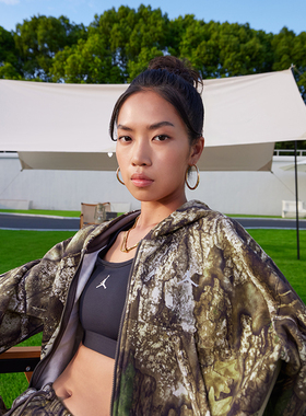 25新款Jordan乔丹外套女联名加绒保暖宽松休闲开衫运动夹克HV0470