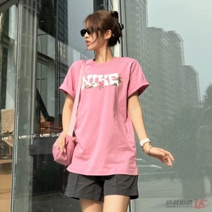 25新款Nike耐克短袖女子夏日卡通印花宽松休闲纯棉运动T恤IF0607