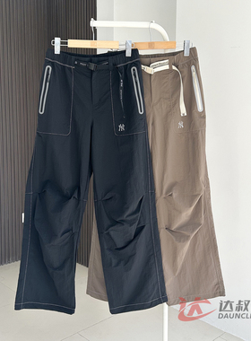 25新款MLB情侣长裤男女NY撞色阔腿裤梭织休闲运动裤3AWPB0954