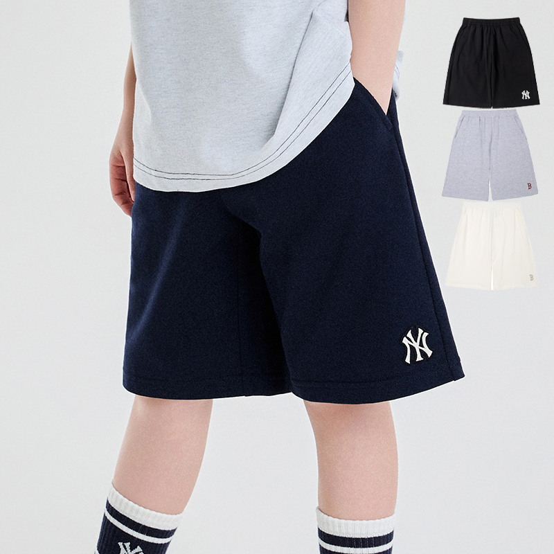 25新款MLB儿童短裤男女童NY小标刺绣纯棉五分休闲运动裤7ASPB0153
