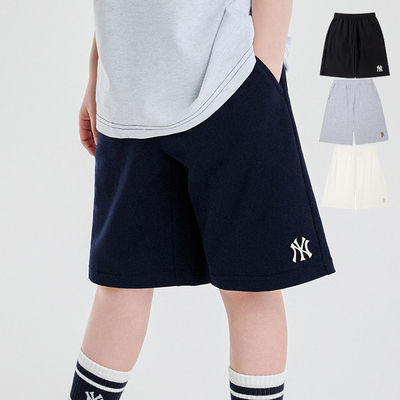 MLB儿童NY小标刺绣纯棉五分短裤