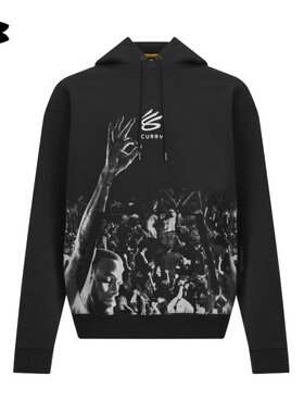 25新款UA安德玛男子卫衣库里CURRY抓绒连帽休闲运动套头衫6012751