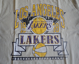 正品NBA 洛杉矶湖人队复古T恤衫投篮服球衣全新
