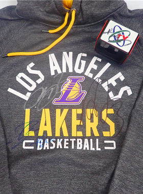 NBA洛杉矶湖人队JAMES詹姆斯戴维斯考辛斯亲笔签名帽衫背心