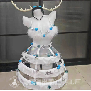 美都酒吧新款gogo圣诞节演出服女性感冰雪奇缘蛋糕裙夜场ds舞台装