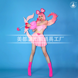 酒吧七夕情人节演出服粉色丘比特爱心翅膀爱神弓箭新款夜店gogo服