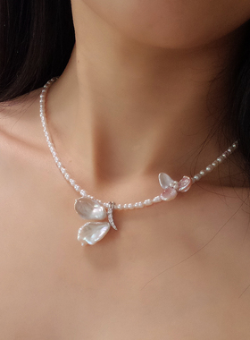 婉至原创异形珍珠颈链choker