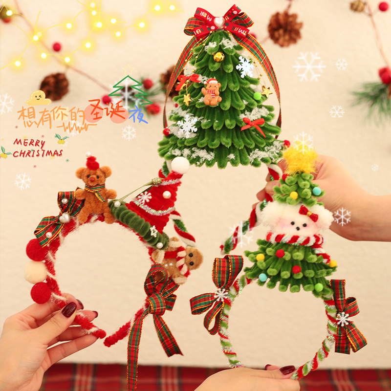 圣诞发箍可爱发卡自制礼物