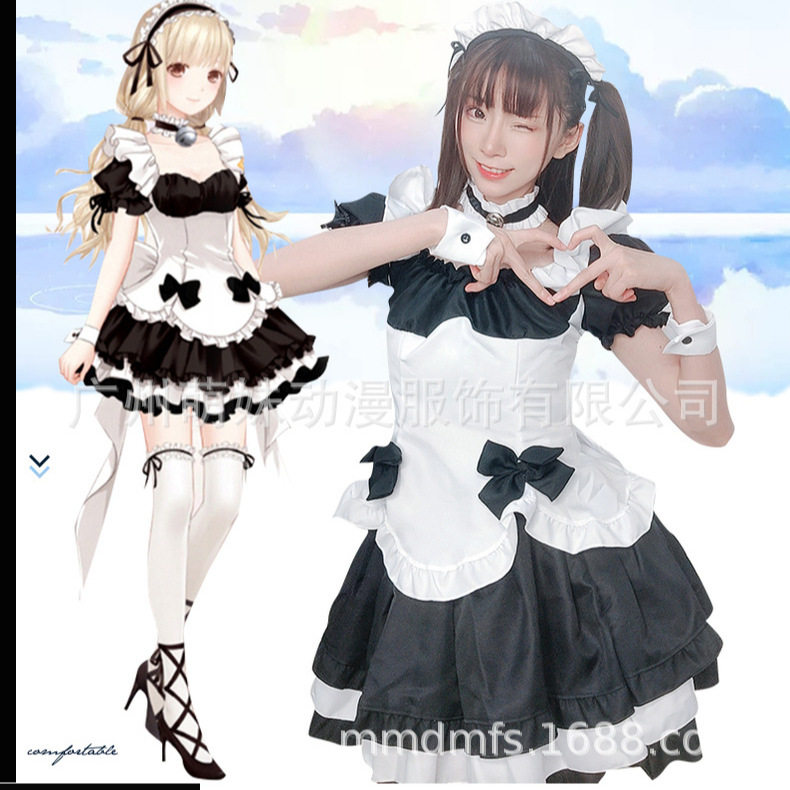 cosplay奇迹暖暖环游世界 黑白巧克力女仆装lolita公主裙游戏服装图片
