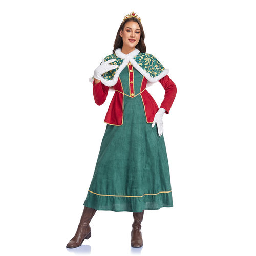 万圣节服装复古宫廷风女王连衣裙长裙表演服中世纪文艺欧洲农场风