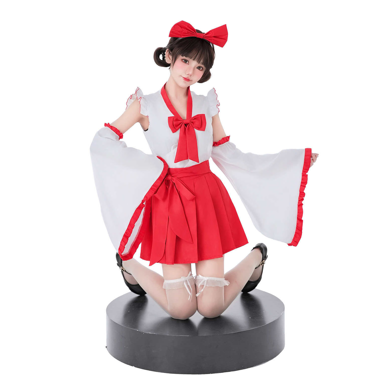 日本巫女服万圣节舞蹈cosplay宅舞和服装女仆动漫演出服大码女巫图片