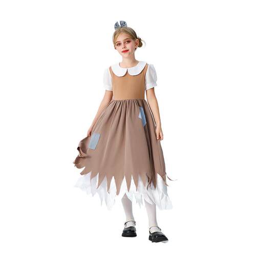 万圣节儿童服装白雪公主cosplay田园风庄园农场女仆装平民连衣裙
