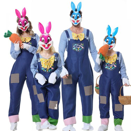 外贸欧美亚马逊万圣节cos服装狂欢节派对角色扮演兔子亲子全套装